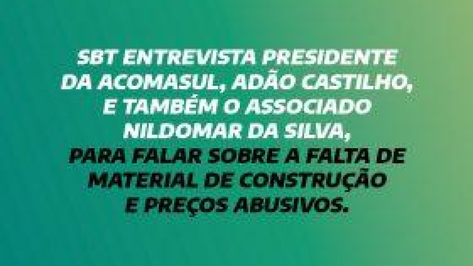 MATERIAL DE CONSTRUÇÃO E PREÇOS ABUSIVOS